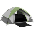 Outsunny 2 Man Camping Tent W/ Sewn-In Groundsheet, 3000Mm Waterproof, Green